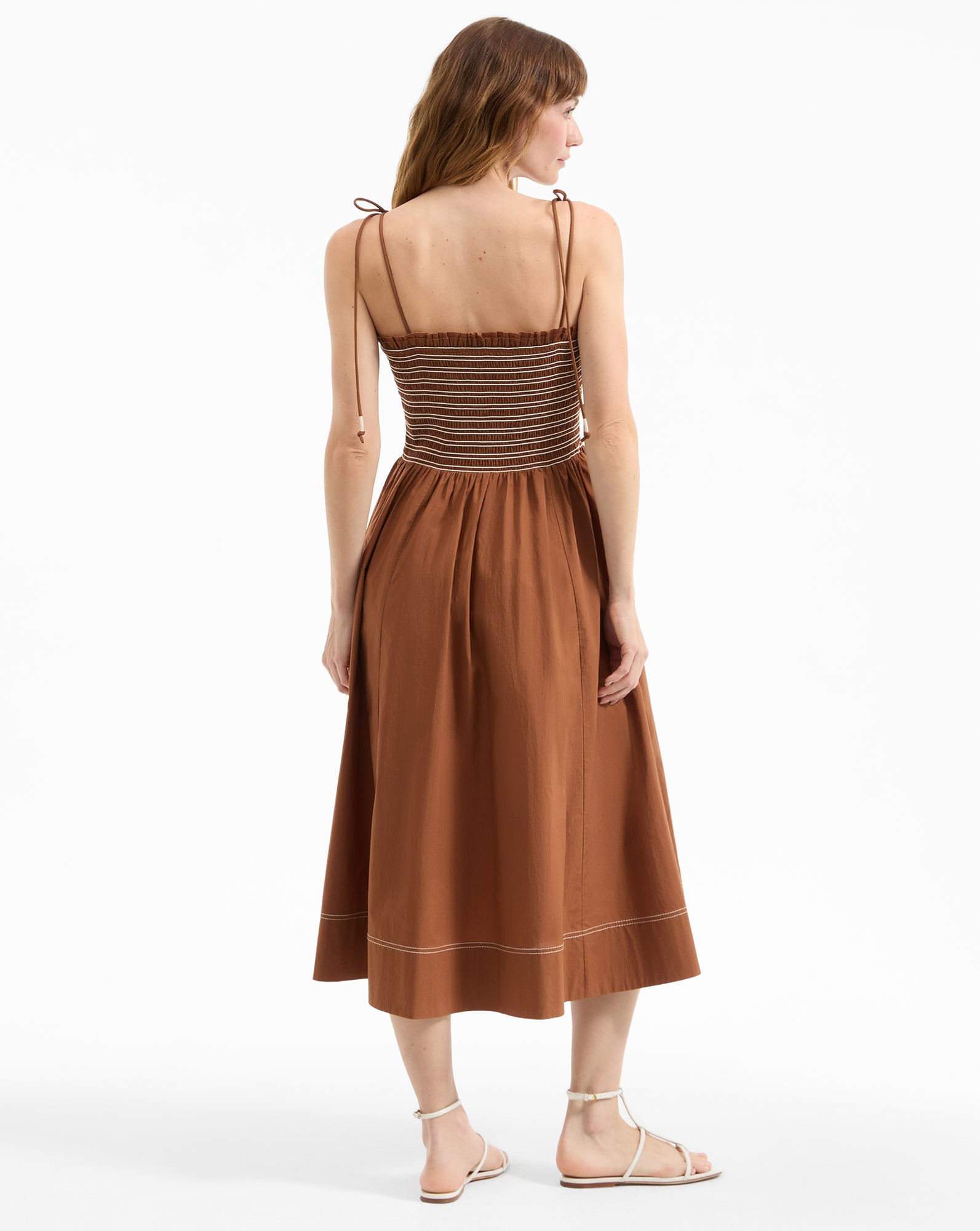 KAELA SMOCKED MIDI DRESS - 5