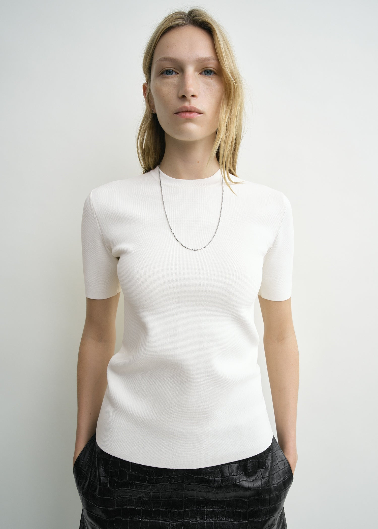 Compact knit tee optic white - 5