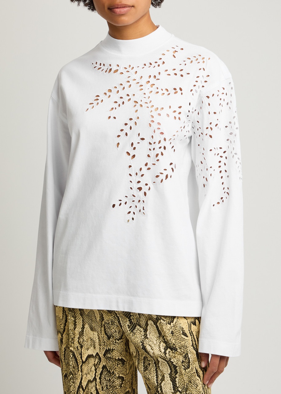 Dries Van Noten Heger Broderie Anglaise Cotton top - 2