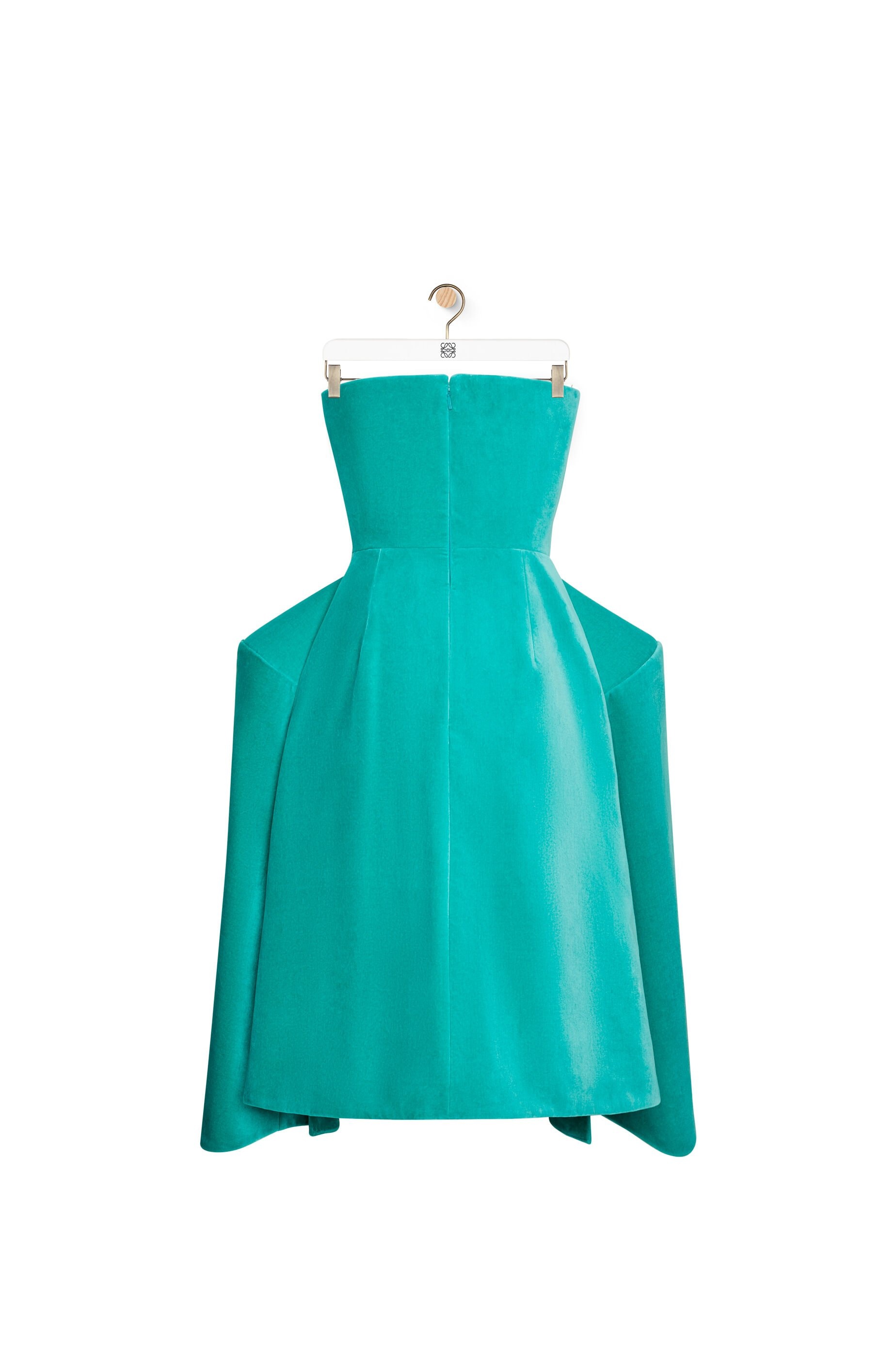 Peplum bustier dress in cotton velvet - 2