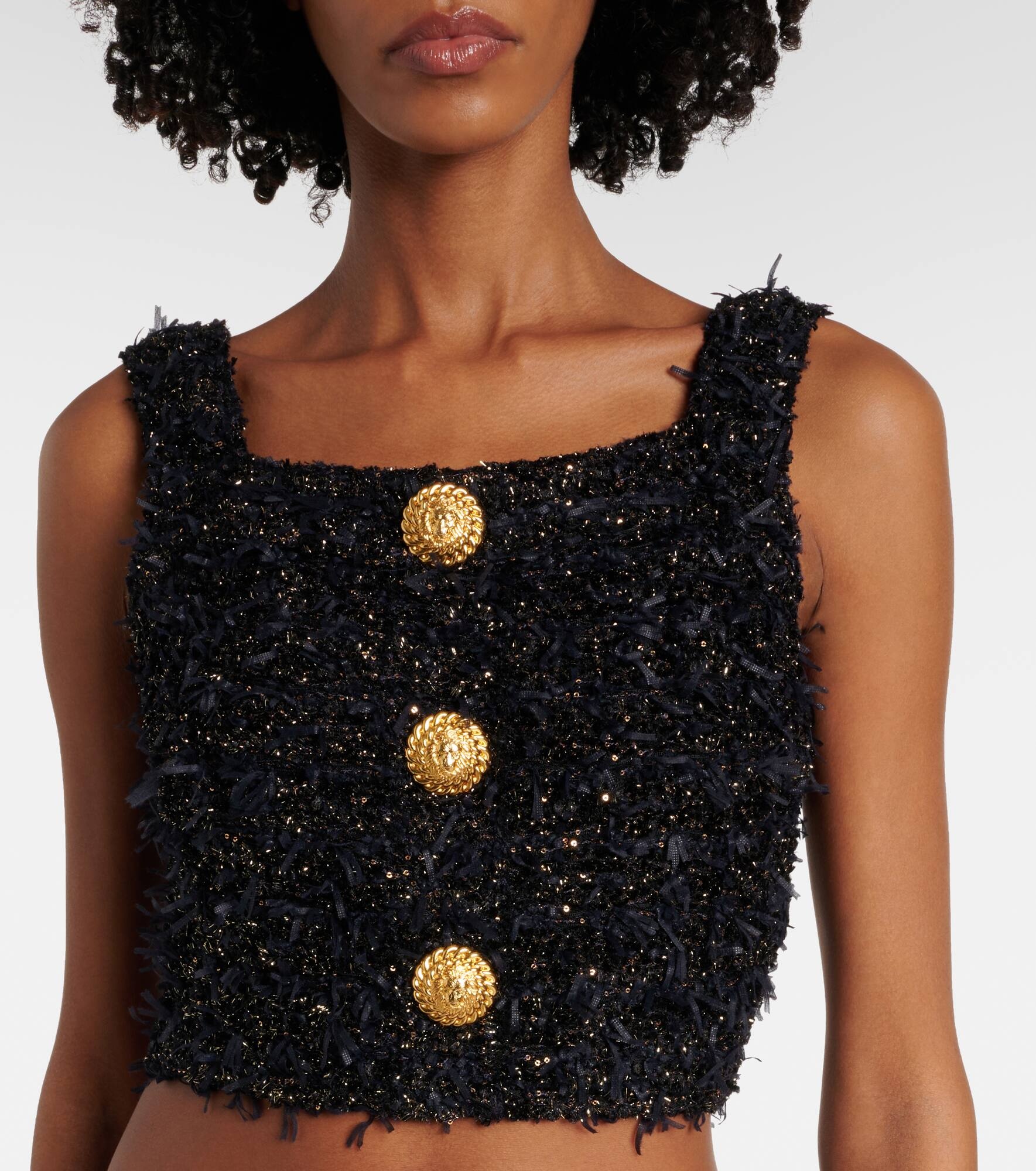 Lamé tweed crop top - 5