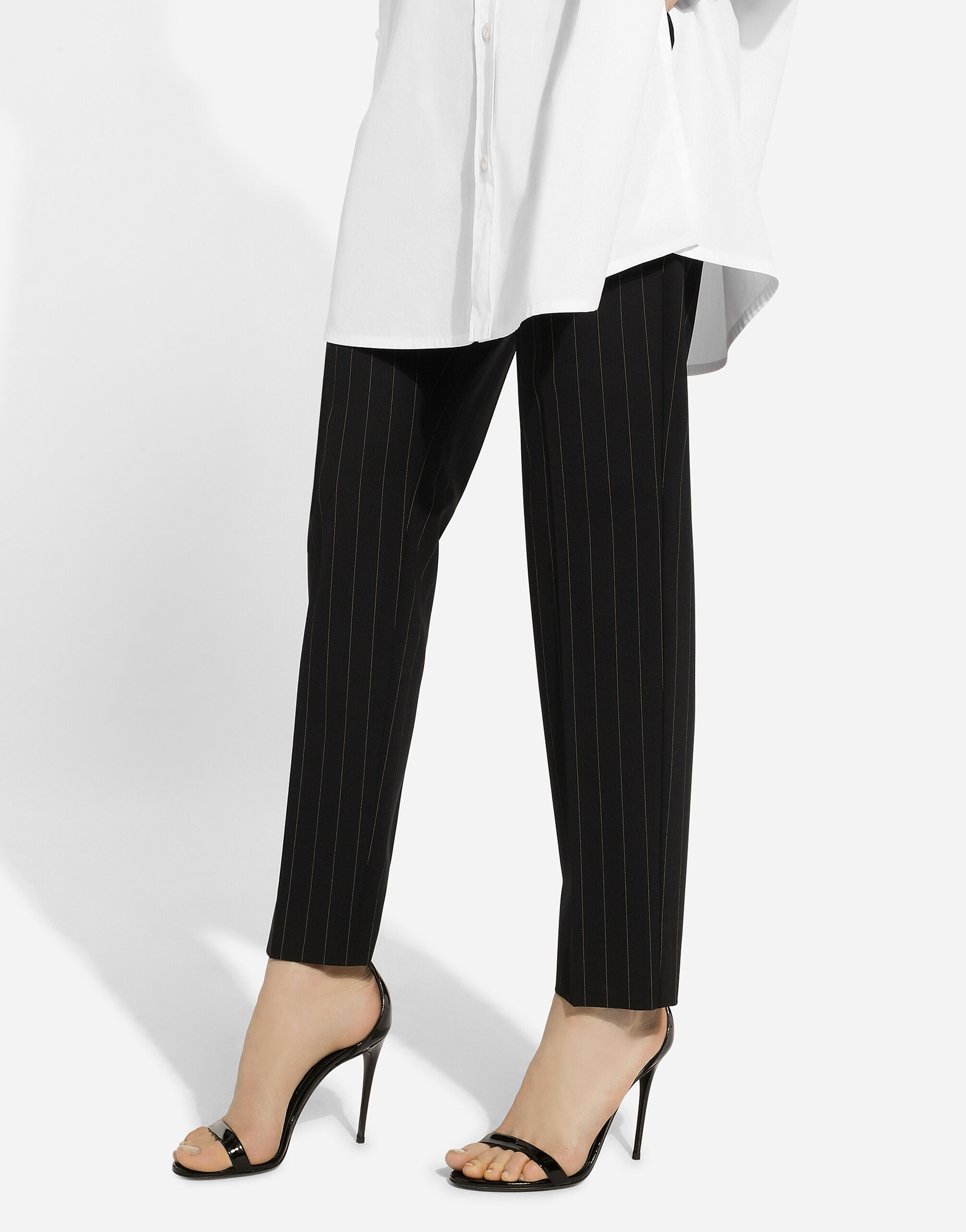Tailored pinstripe wool pants - 4
