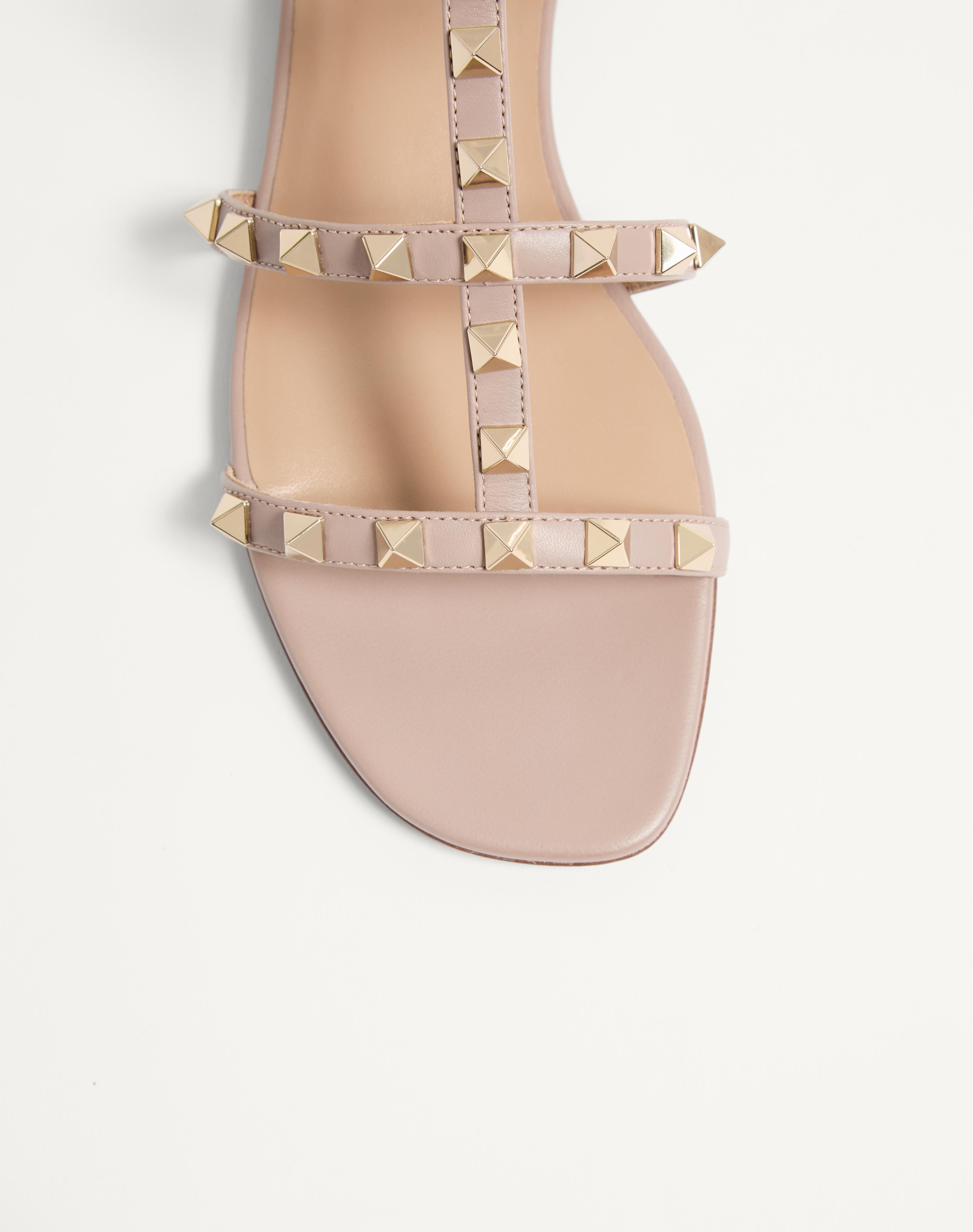 ROCKSTUD FLAT CALFSKIN SANDAL WITH STRAPS - 6
