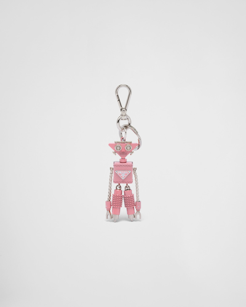 Saffiano leather robot keychain trick 1