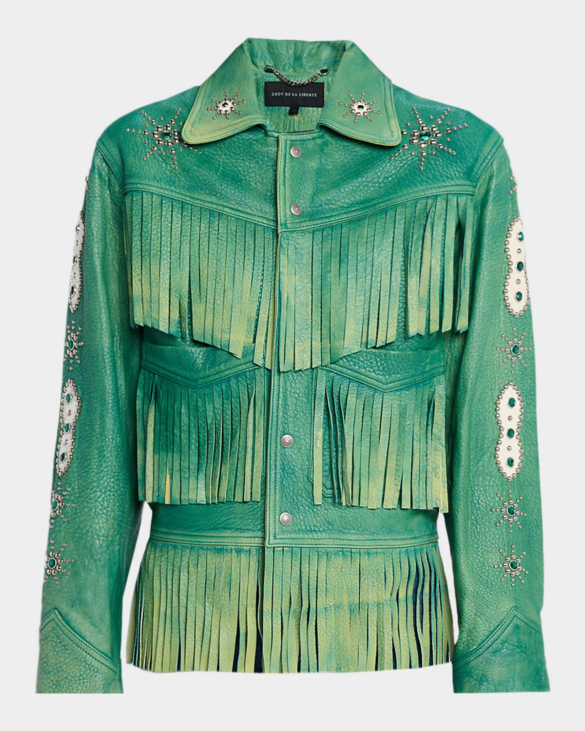 Dolly Embellished Fringed Leather Jacket - 1