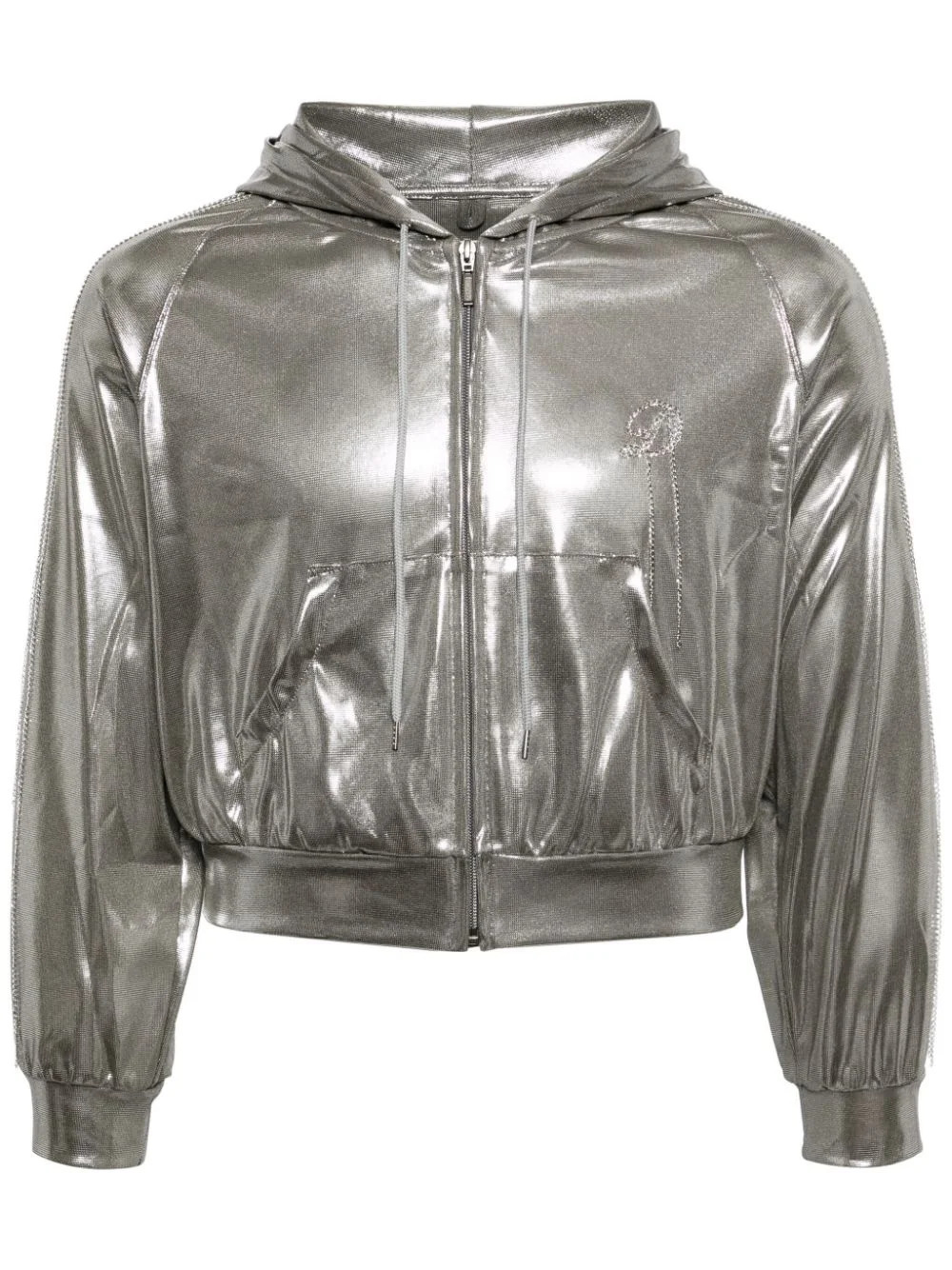 hooded metallic jacket - 1