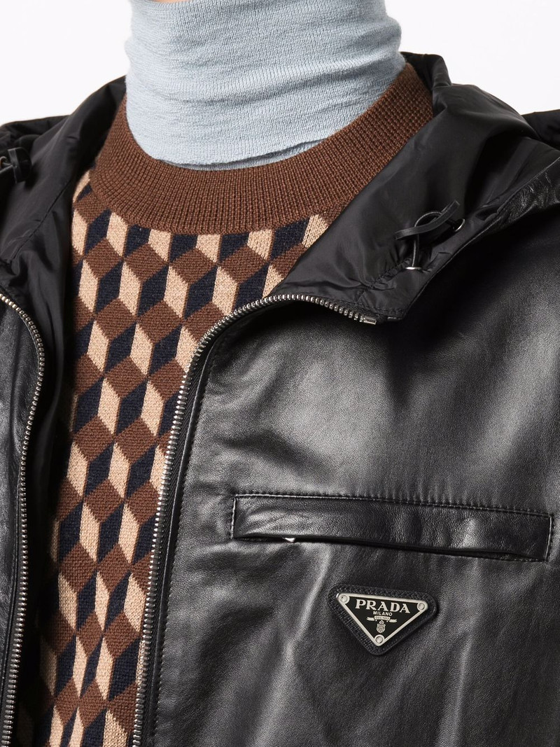 zip-fastening leather coat 5