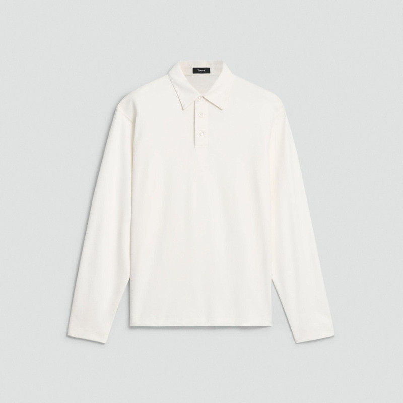 Relaxed Long-Sleeve Polo Shirt in Cotton Jersey 1