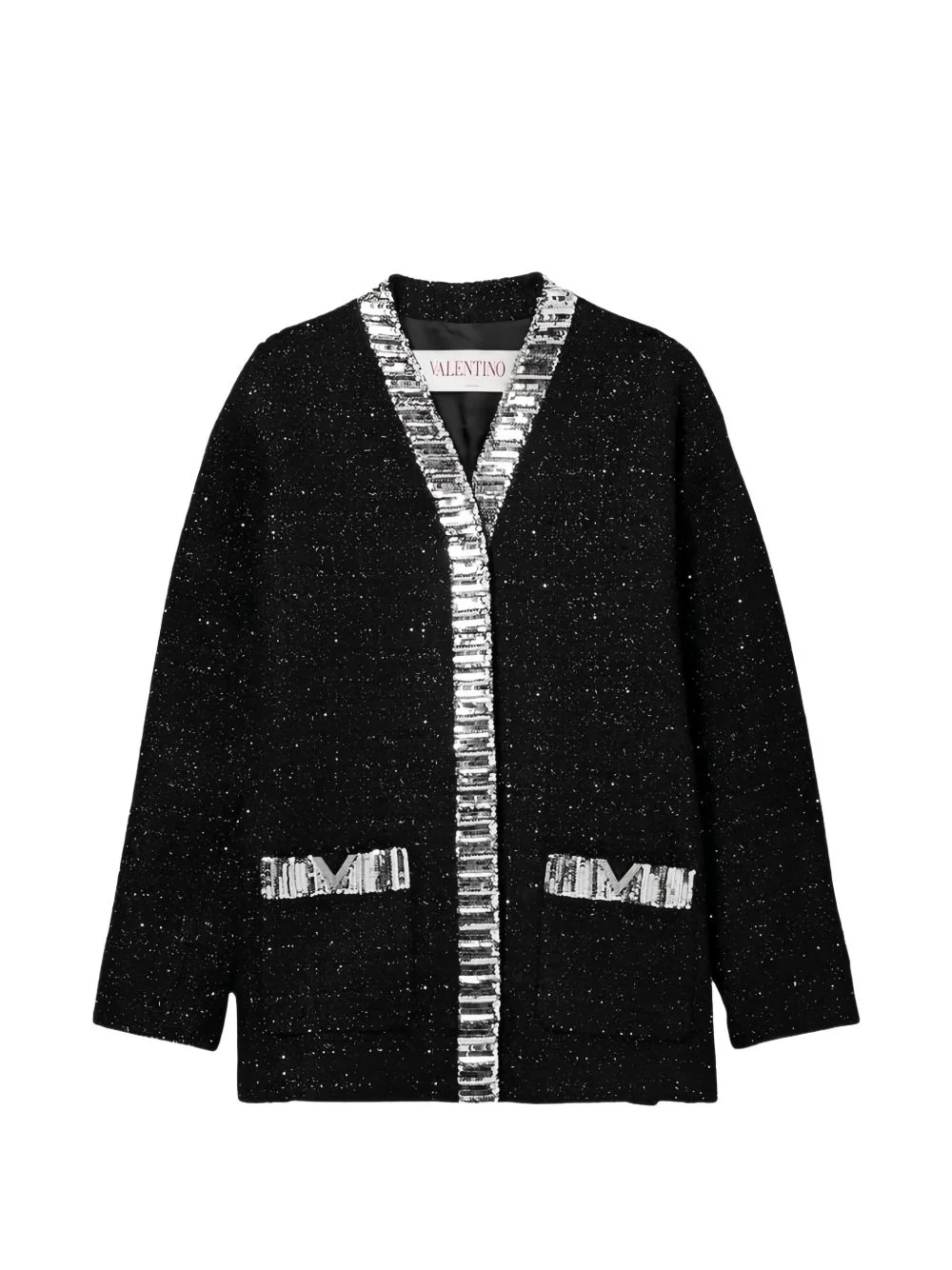 embellished metallic-tweed jacket - 1