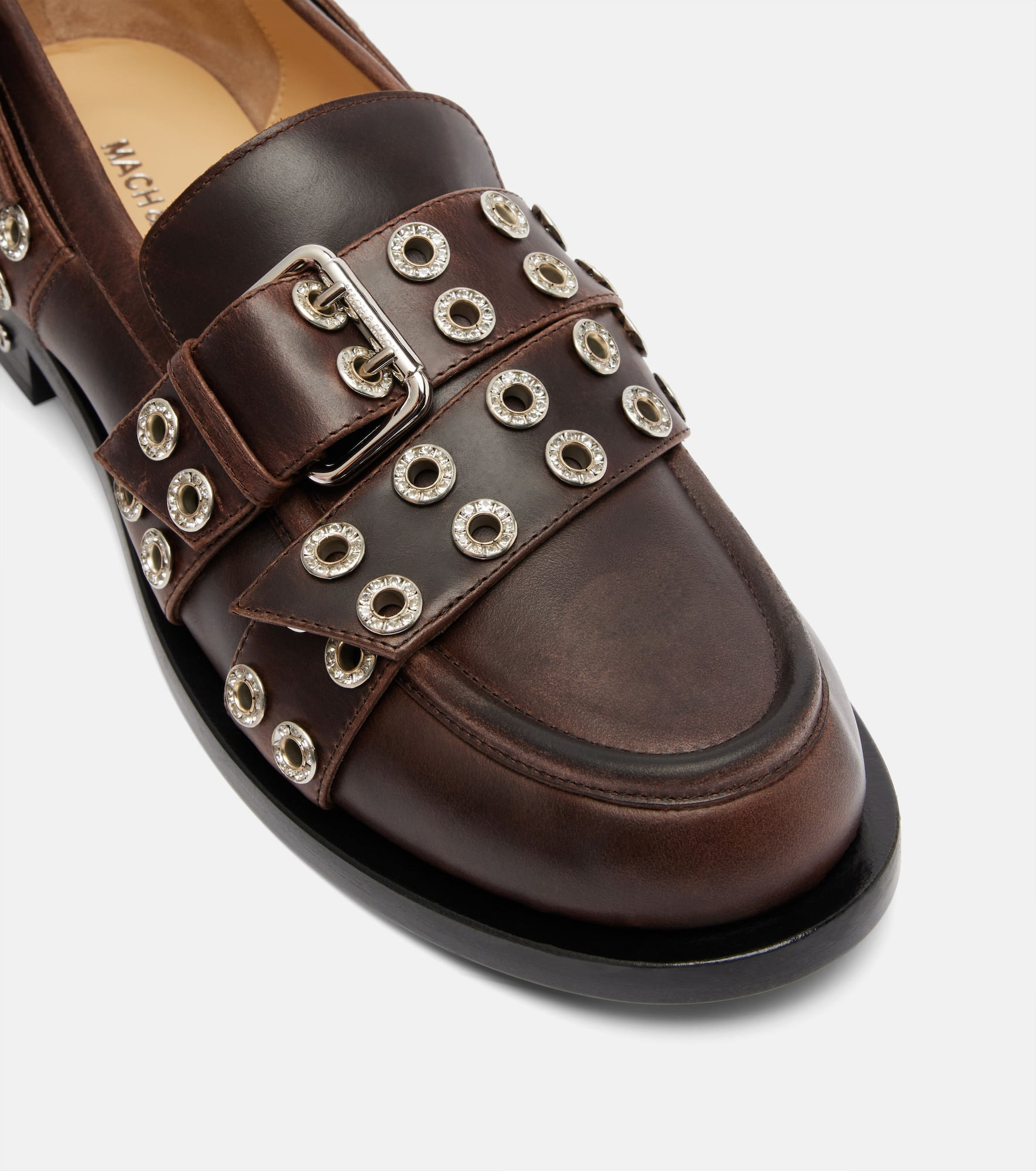 Buckle Belt leather loafers - 5