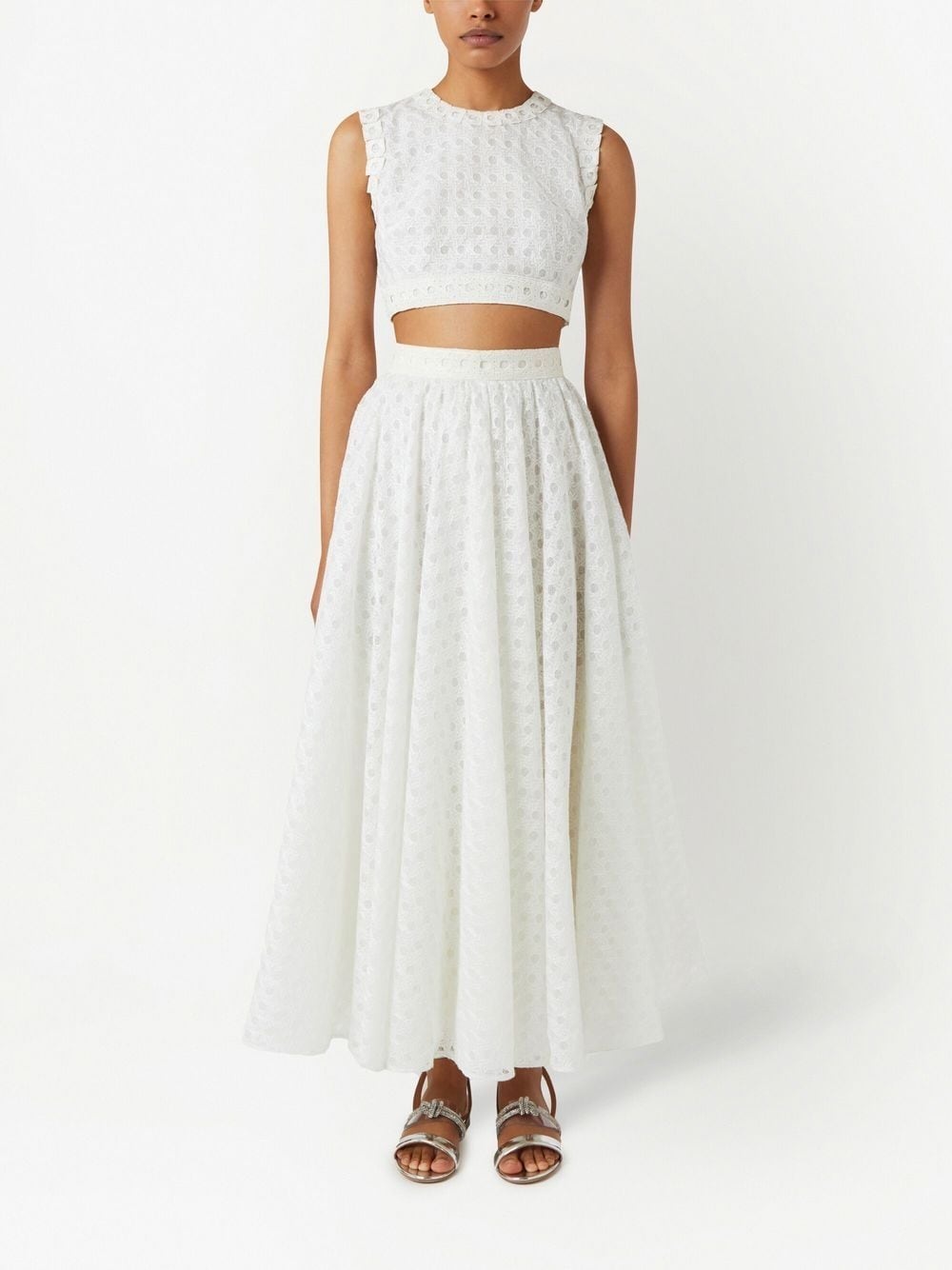 cropped knitted top - 2