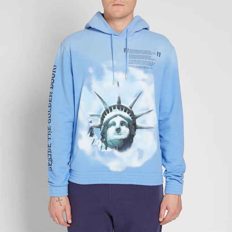 Off-White Statue of Liberty Cotton Long Sleeves Blue OMBB034E181920153199 - 2