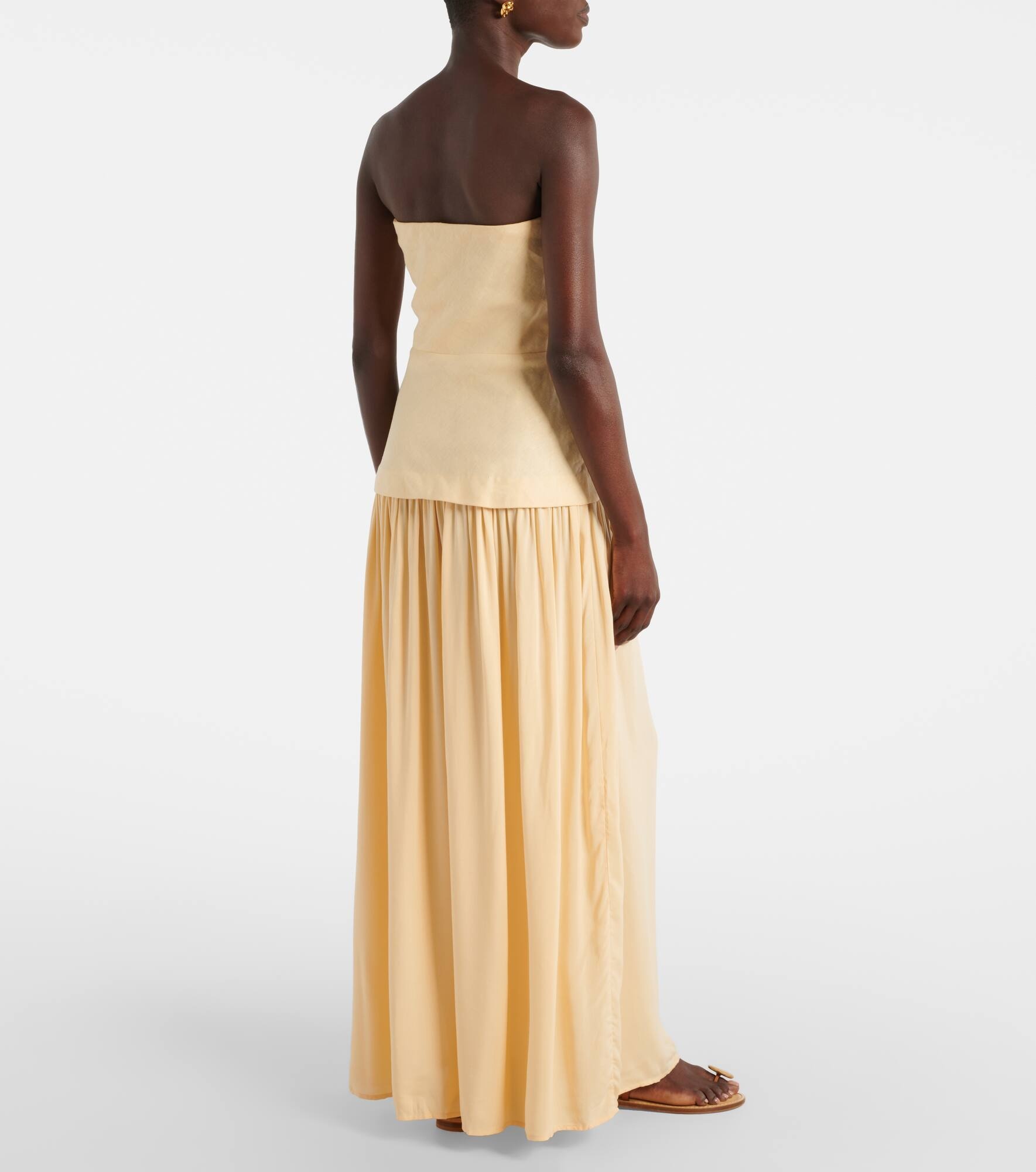 Hedy strapless linen maxi dress - 3