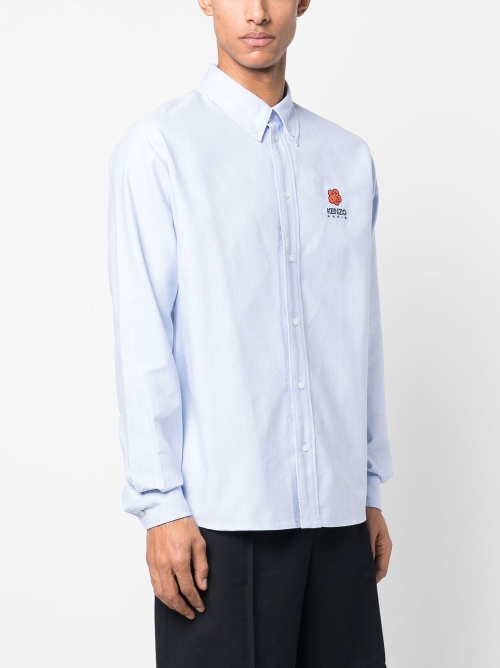 Blue Logo Print Long Sleeve Shirt - 3