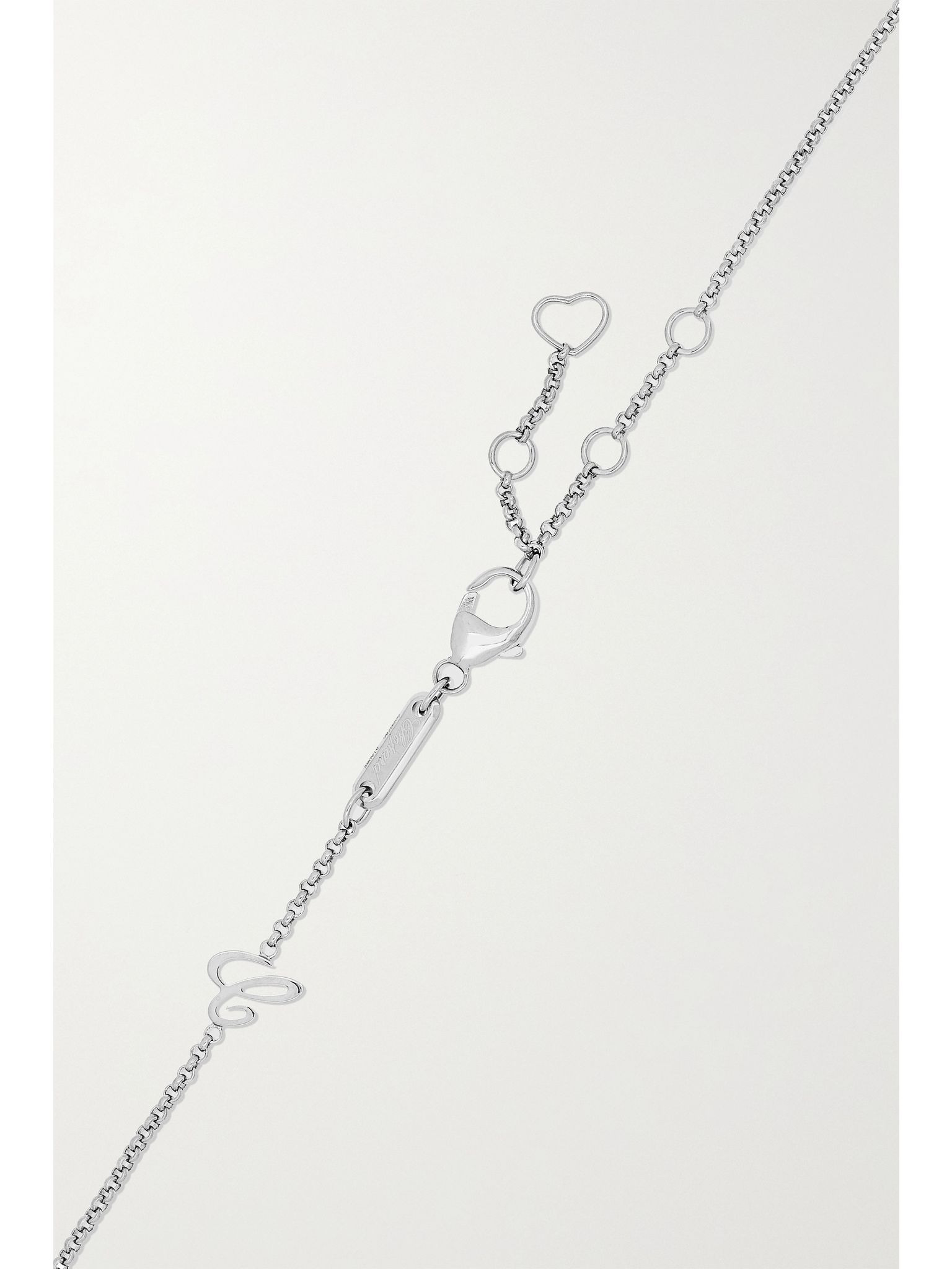 Happy Hearts 18-karat white gold diamond necklace Silver - 3