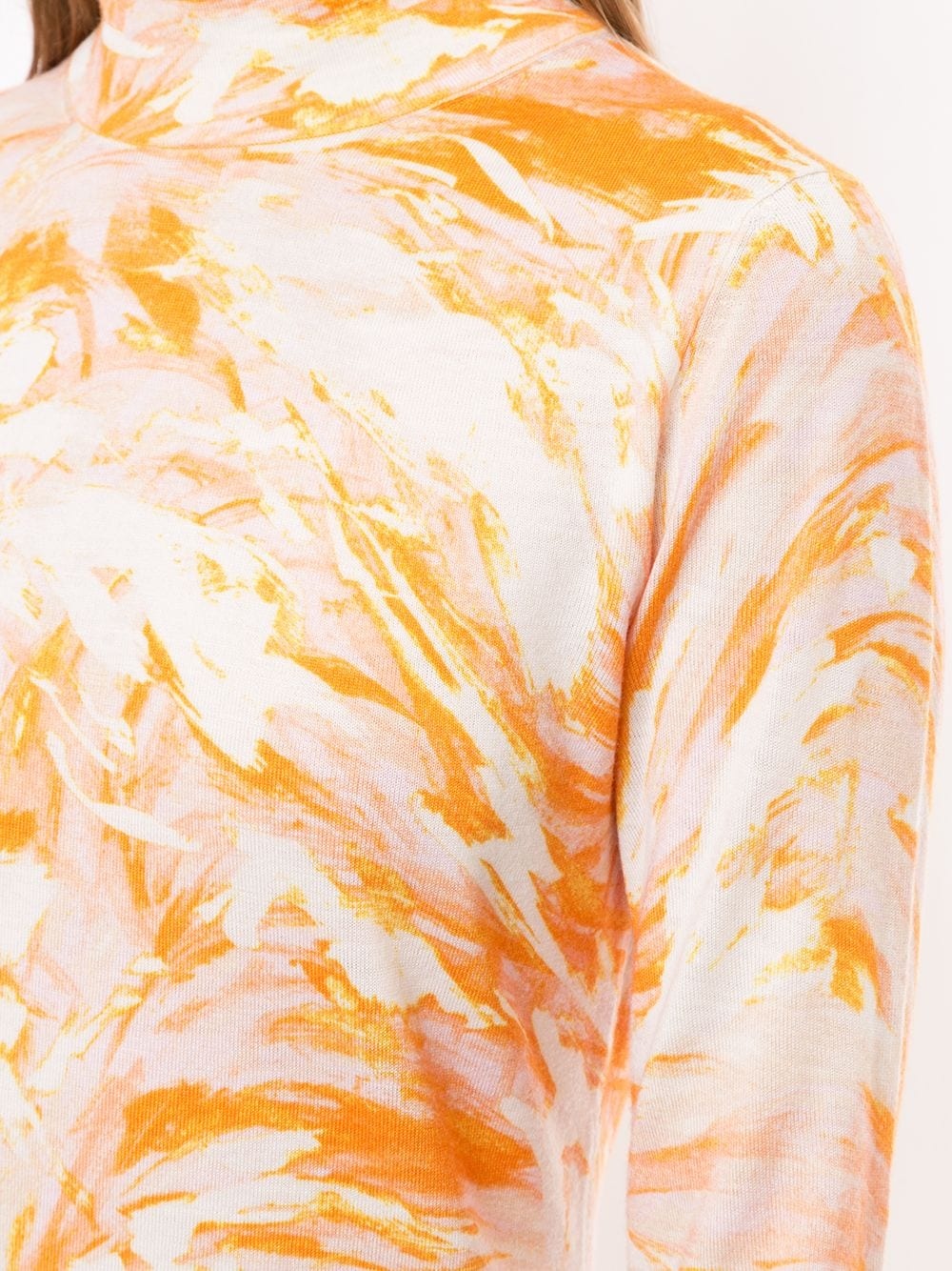 tie-dye print high neck top - 5