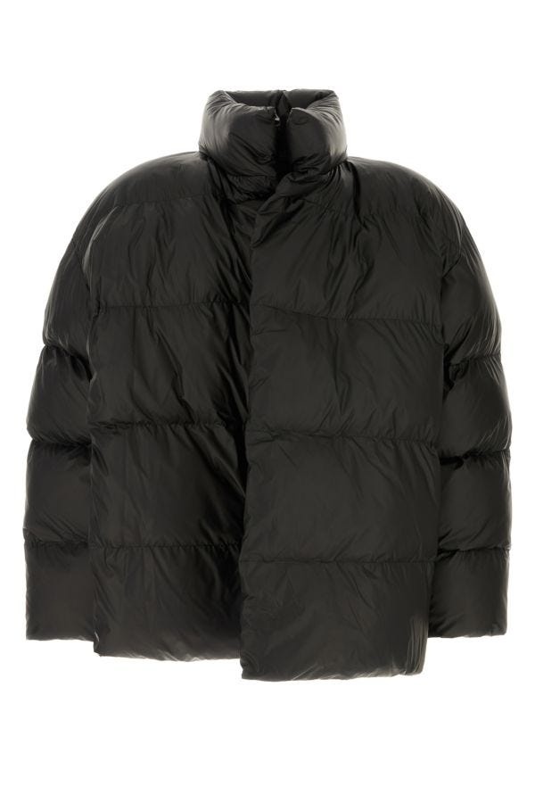 Black nylon padded jacket - 1