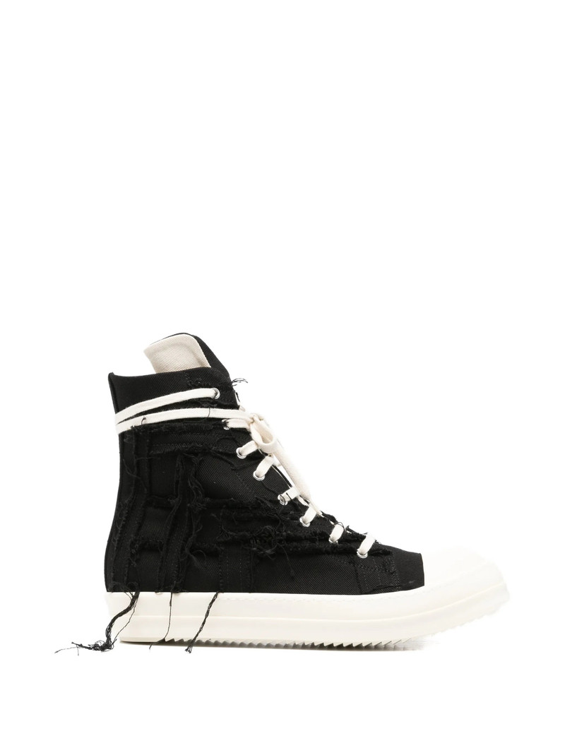 Rick Owens Drkshdw Frayed High-top Sneakers 1