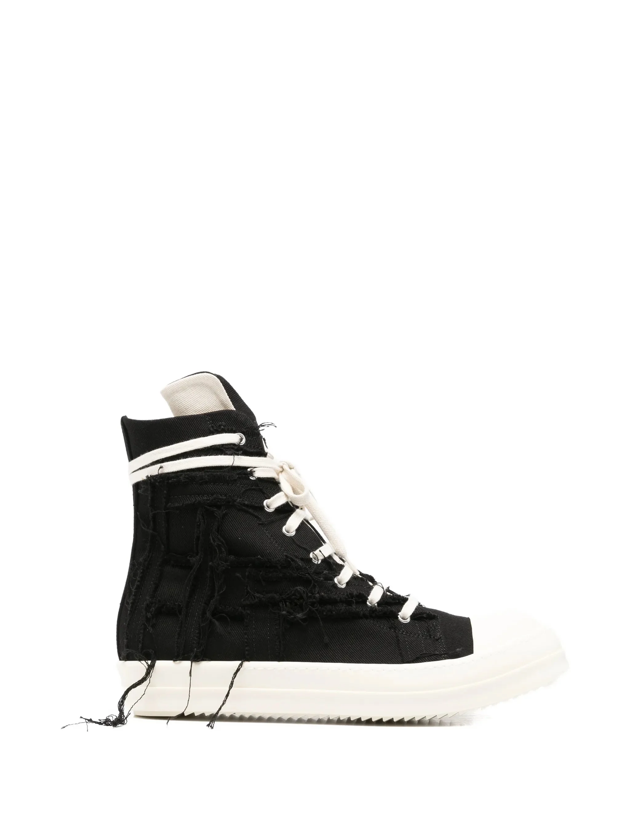 Rick Owens Drkshdw Frayed High-top Sneakers - 1