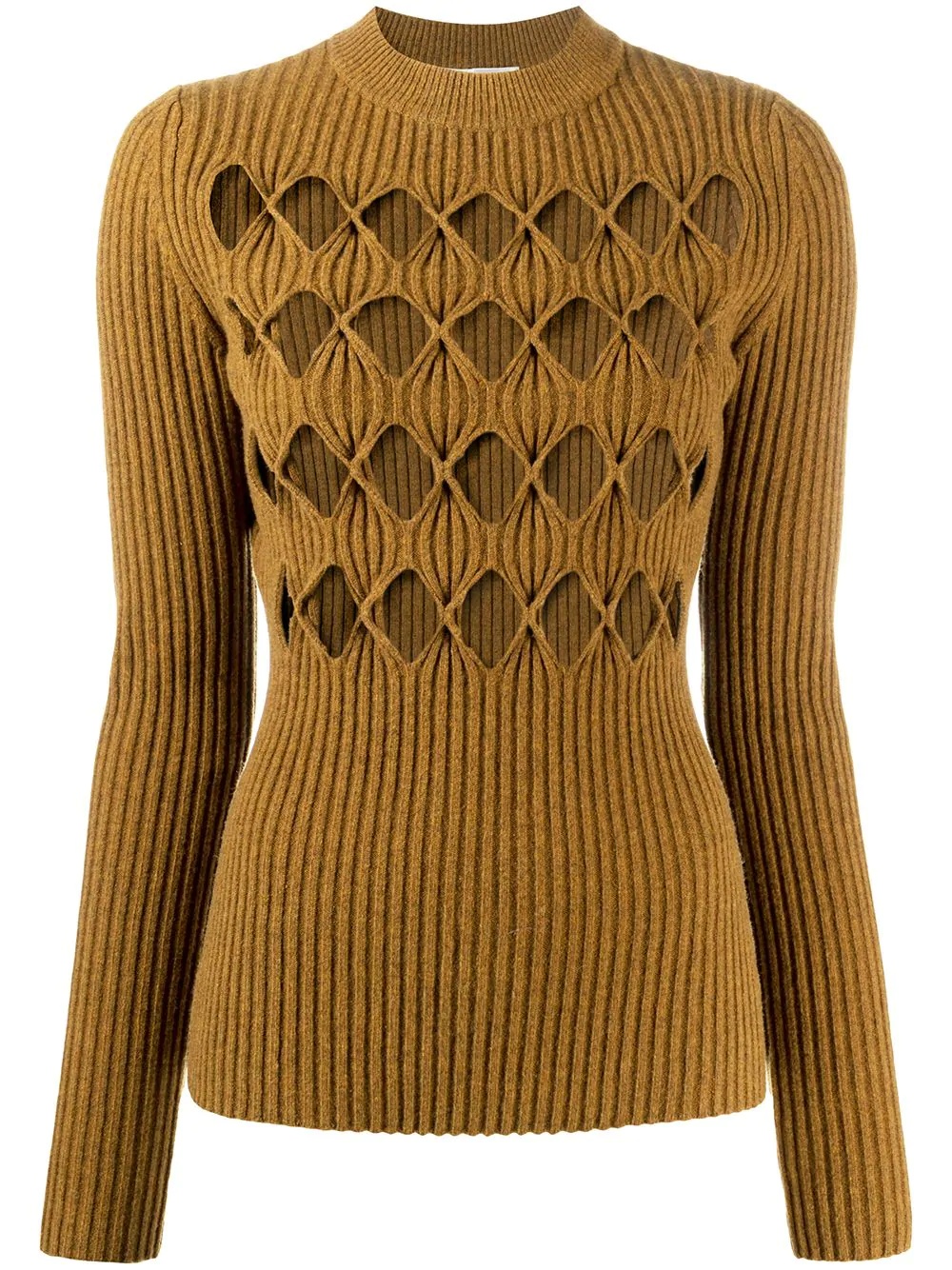 argyle cutout sweater - 1