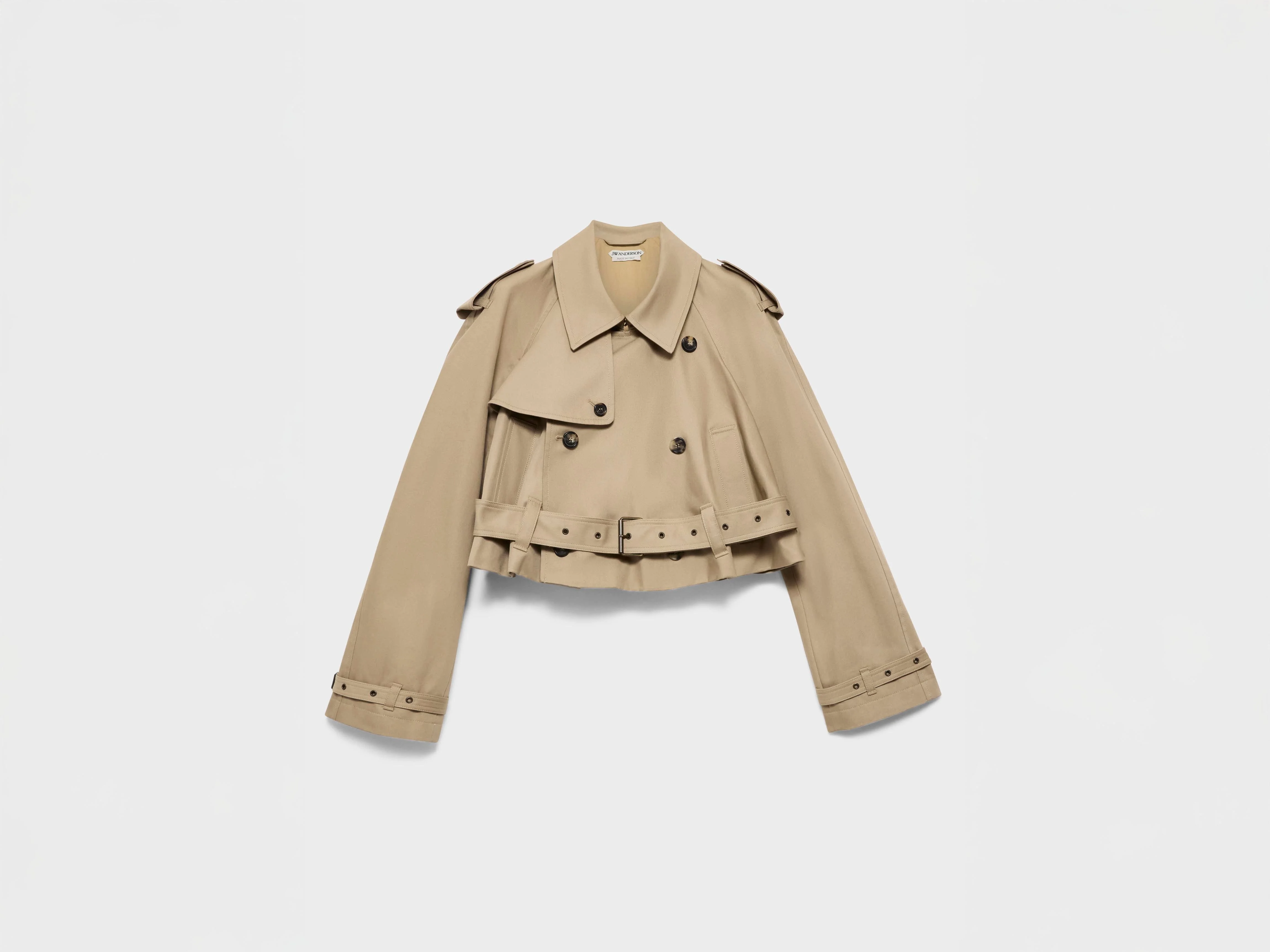 WOMENS CROPPED TRENCH IN BEIGE - 1