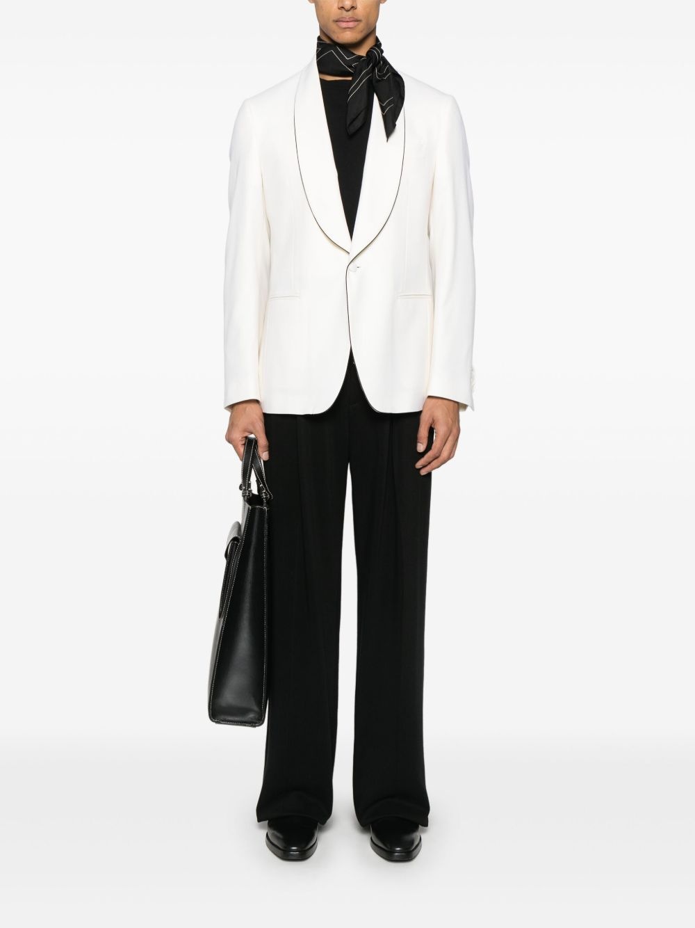 contrasting-trim blazer - 2