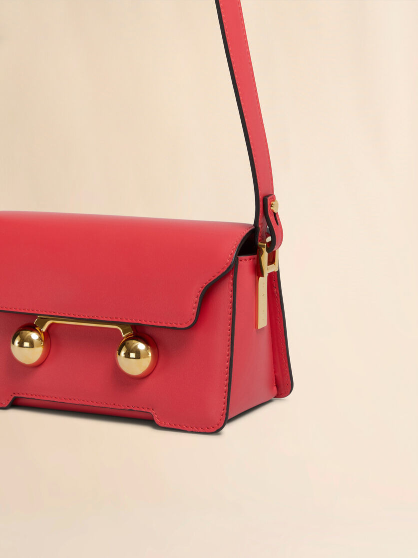 RED LEATHER TRUNKAROO MINI SHOULDER BAG - 4