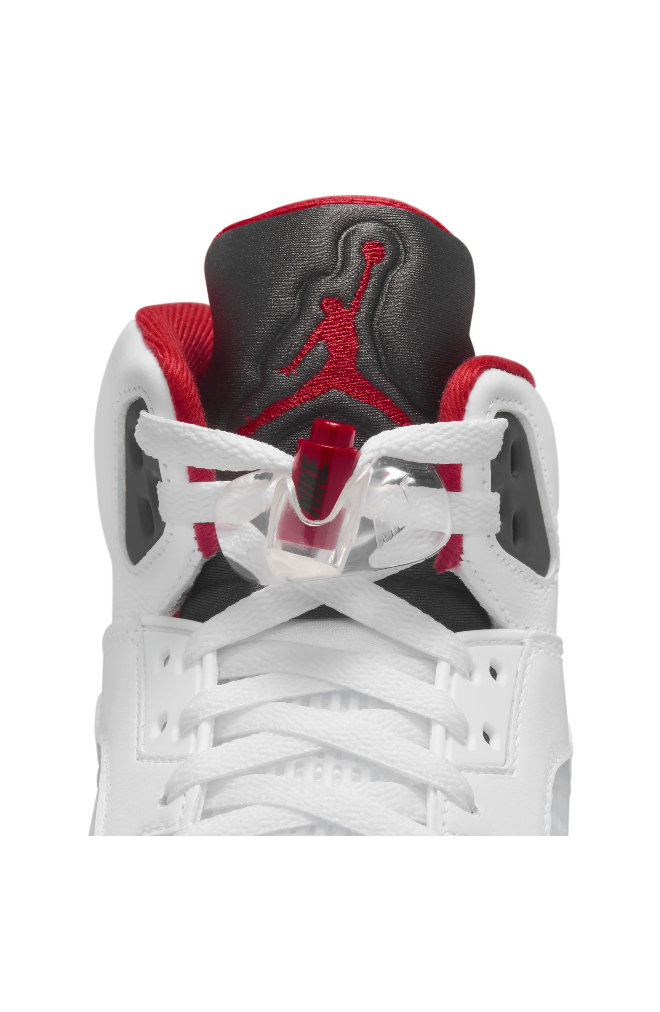 Air Jordan 5 Retro OG Sneaker in White/Fire Red/Black at Nordstrom - 9