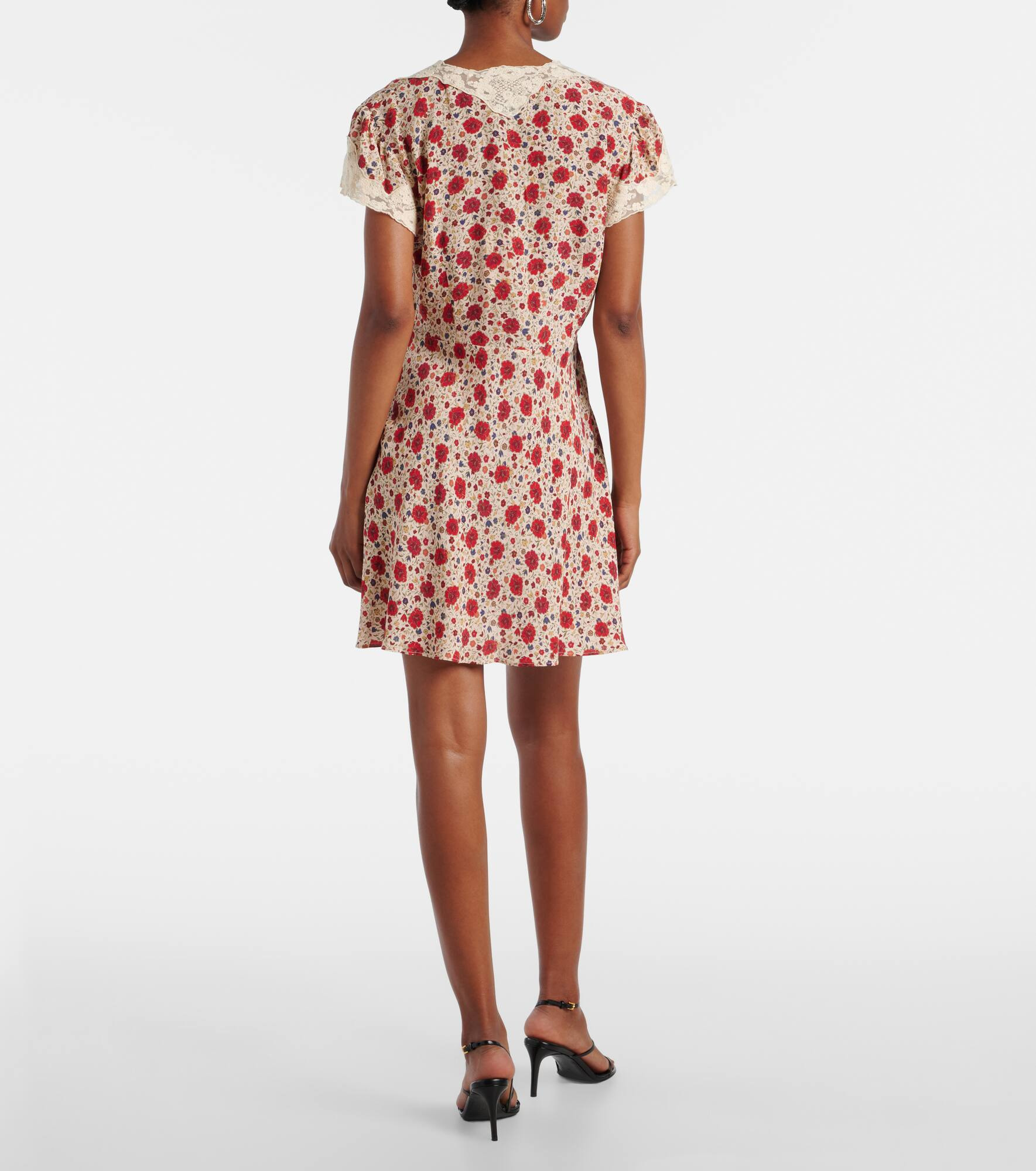 Lacie lace-trimmed floral minidress - 3