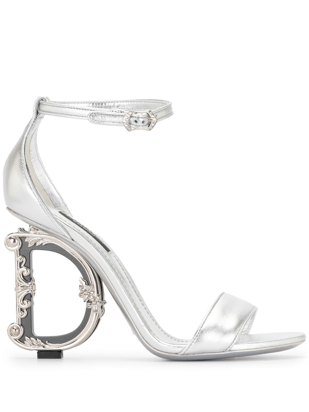 baroque logo-heeled sandals - 1