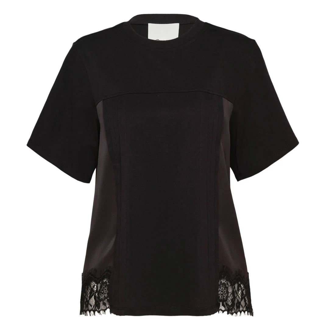 Satin Lace Combo Tee - 1