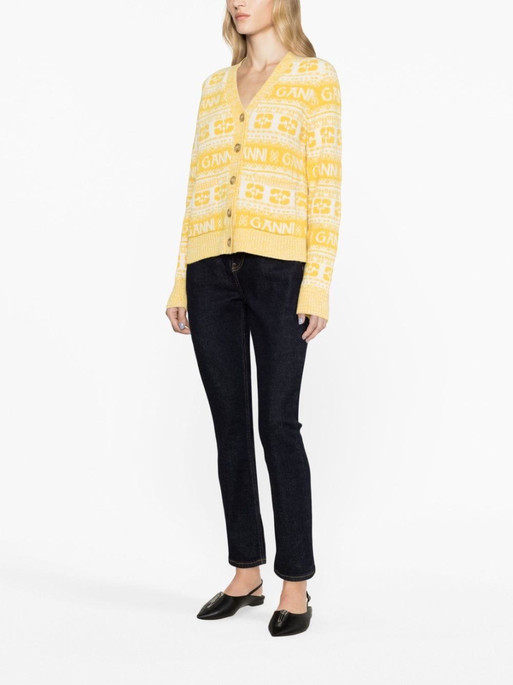 V-neck knit cardigan - 4