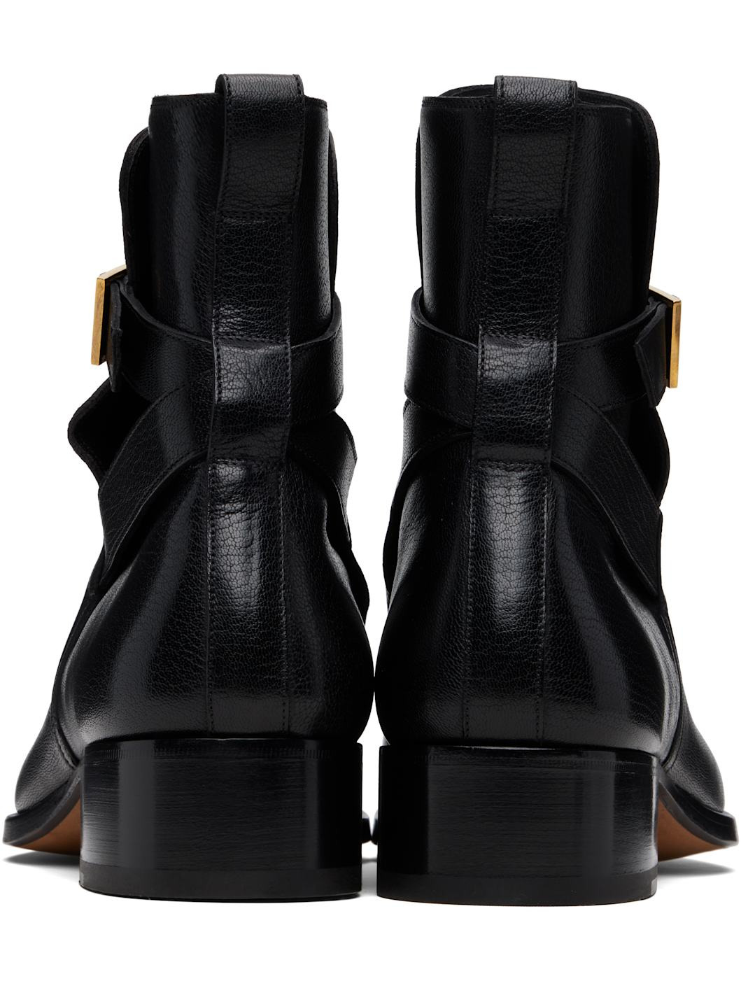 Black Supple Grain Kenneth Buckle Boots - 2