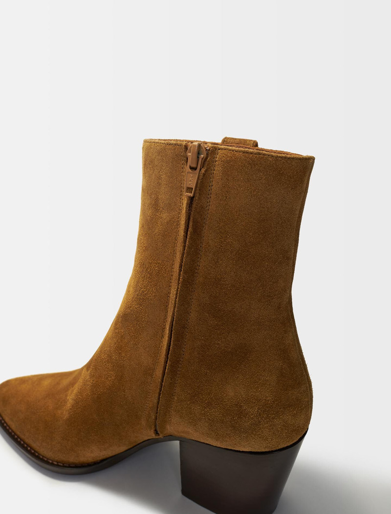 Cowboy boots in camel suede leather 6