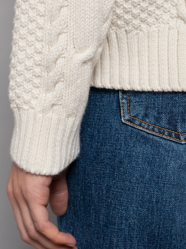 Jenny Cable Knit Chalk White - 6