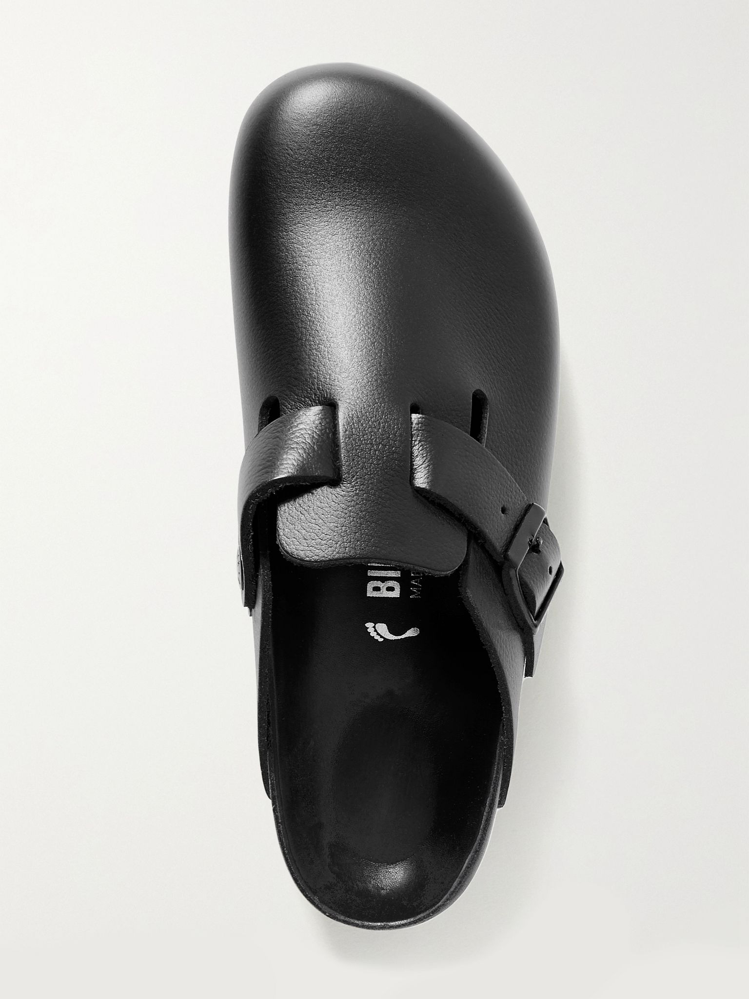 Boston suede-trimmed leather clogs Black - 5
