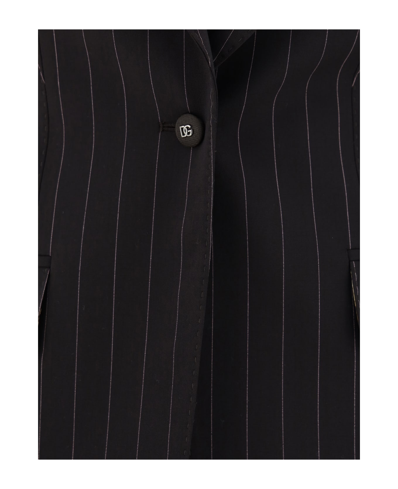 Wool Pinstripe Blazer - 4