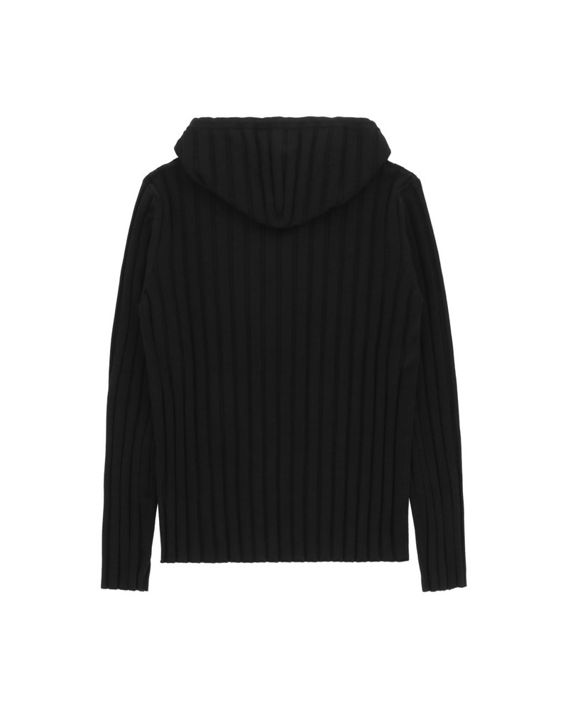 RIBBED KNIT HOODIE 2