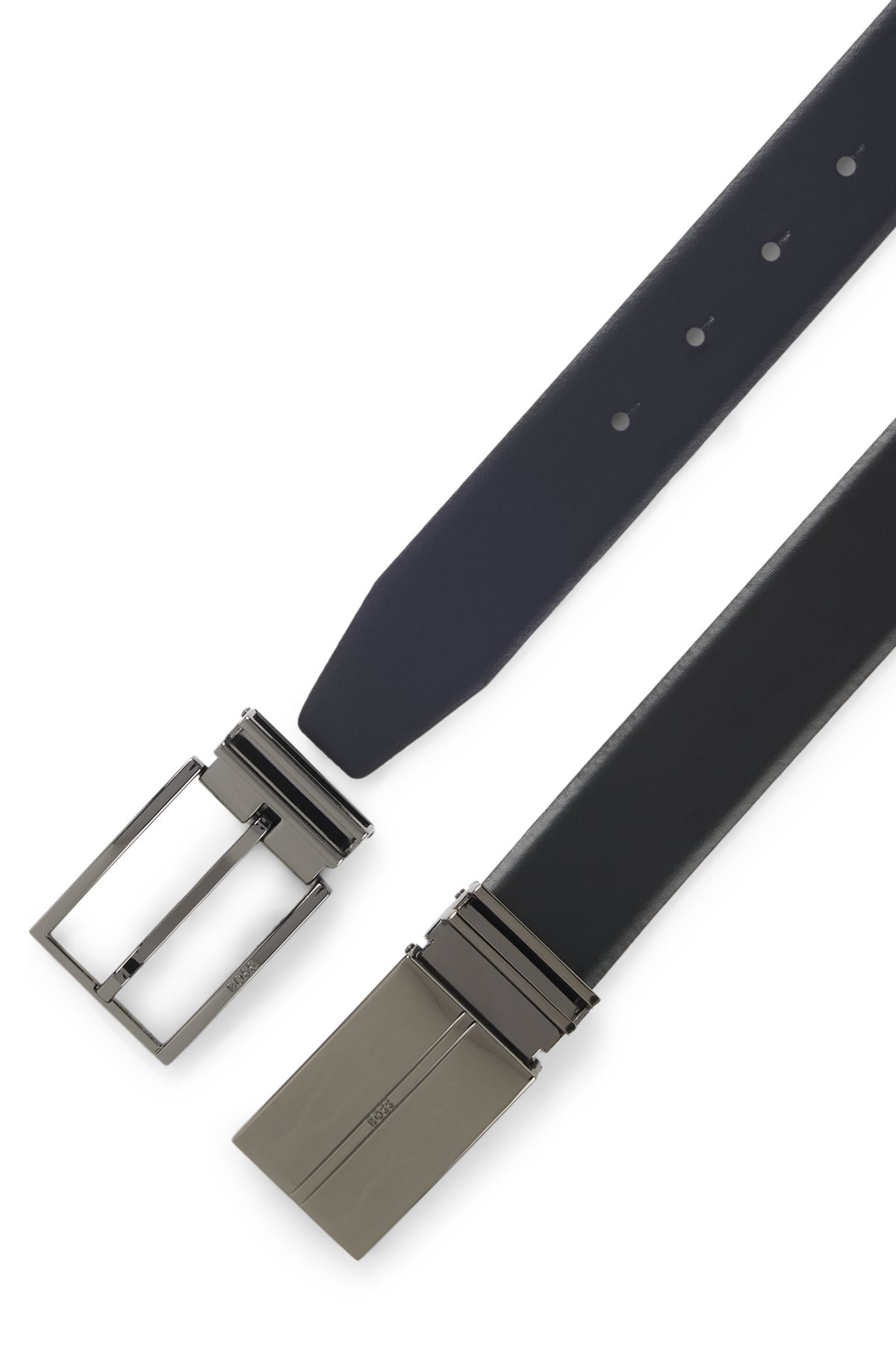 REVERSIBLE ITALIAN-LEATHER BELT WITH INTERCHANGEABLE BUCKLES - 3