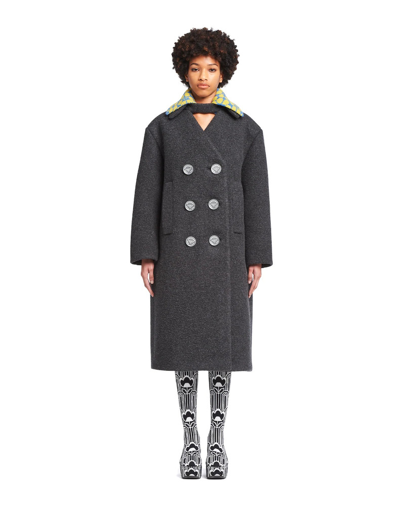 Prada Double-breasted double broadcloth coat outlook