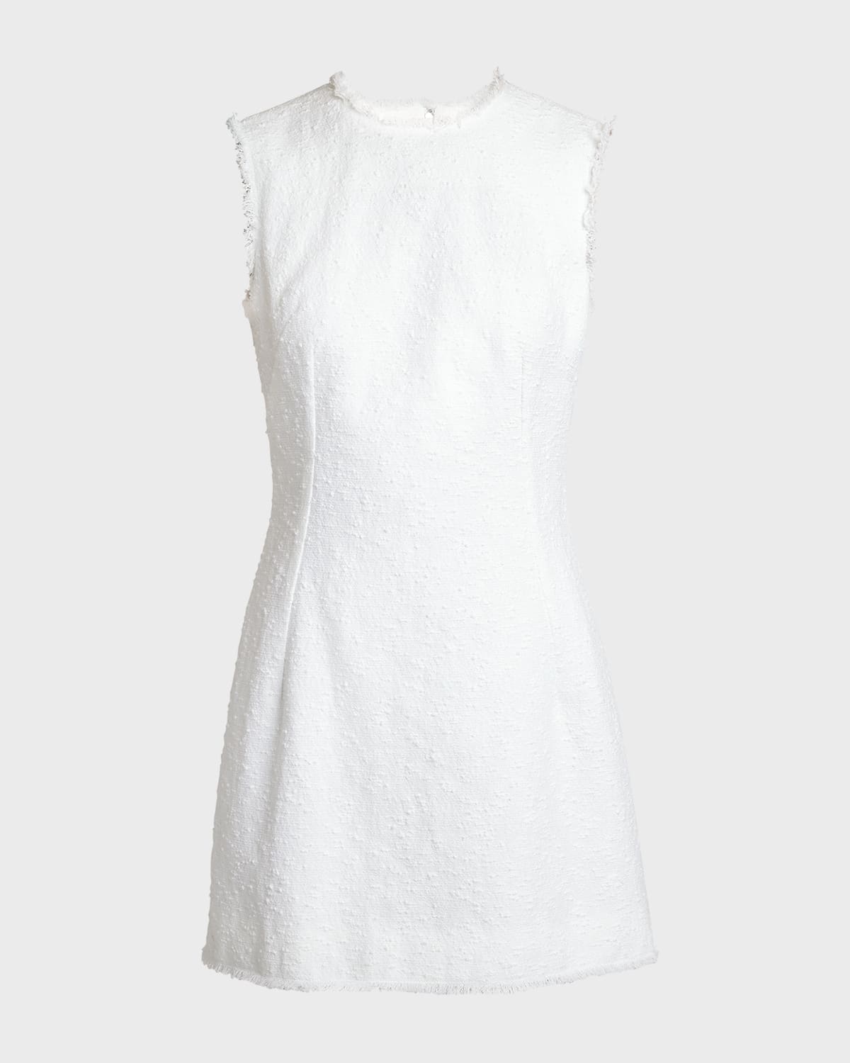 Rachel Linen Mini Dress with Frayed Trim - 1