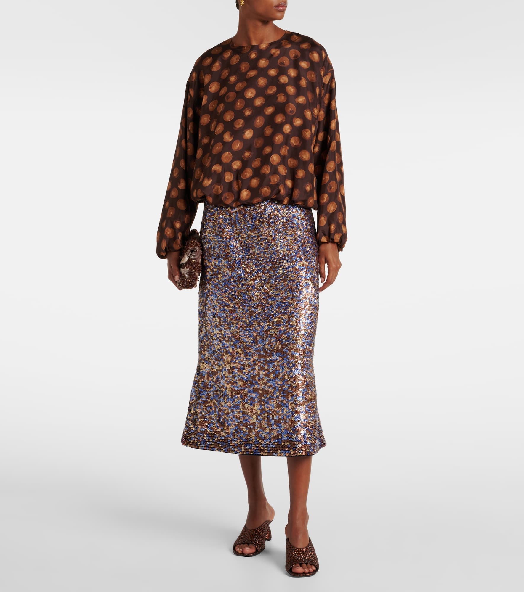 Printed satin blouse - 2