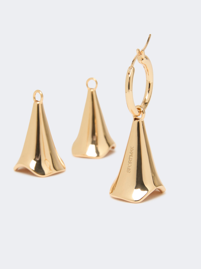 POLIS Floral pendant earrings - GOLD 3