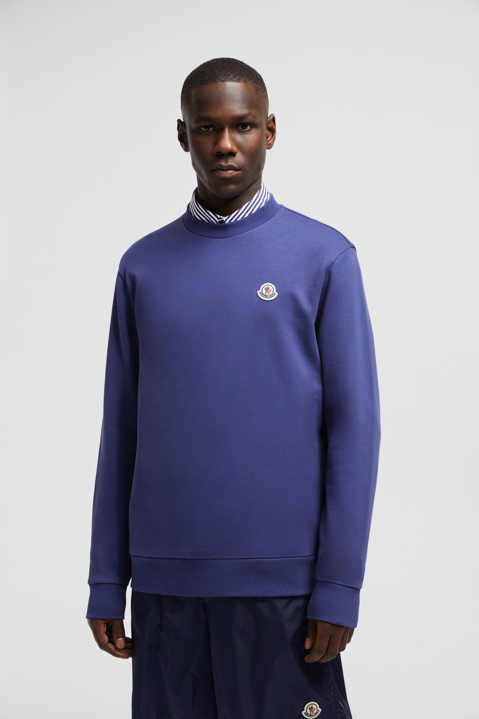 スウェット・トレーナー MONCLER CREW NECK SWEATSHIRT Moncler Enfant Logo Embroidered Crew Neck Sweatshirt | Blue