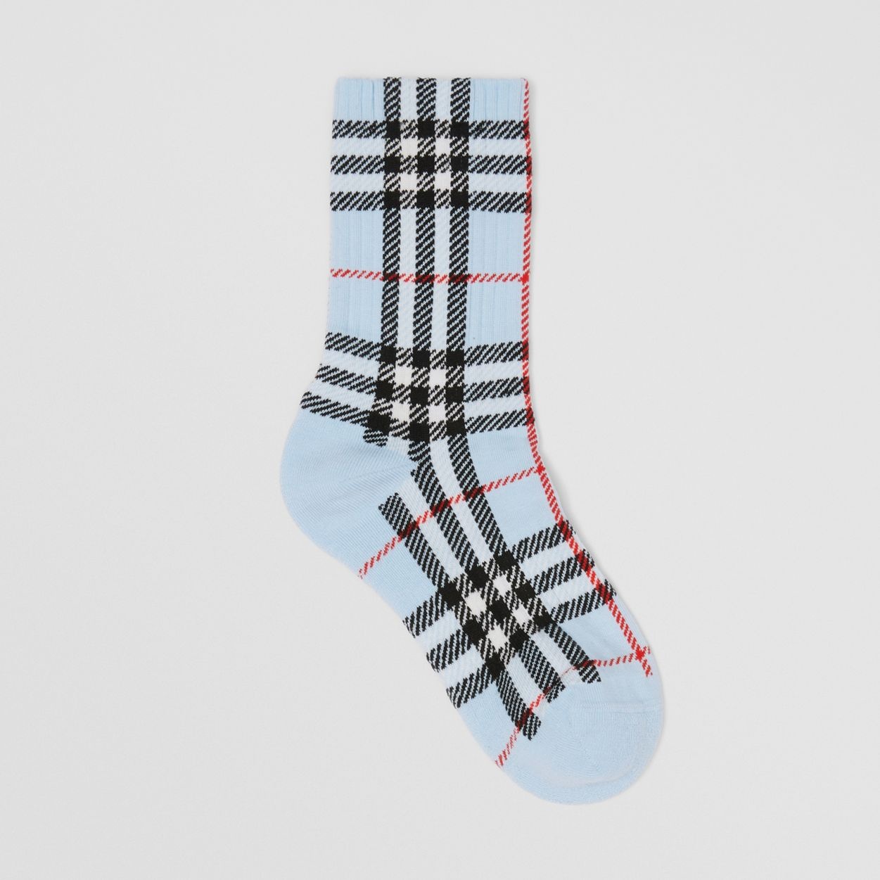 Vintage Check Intarsia Cotton Blend Socks - 1