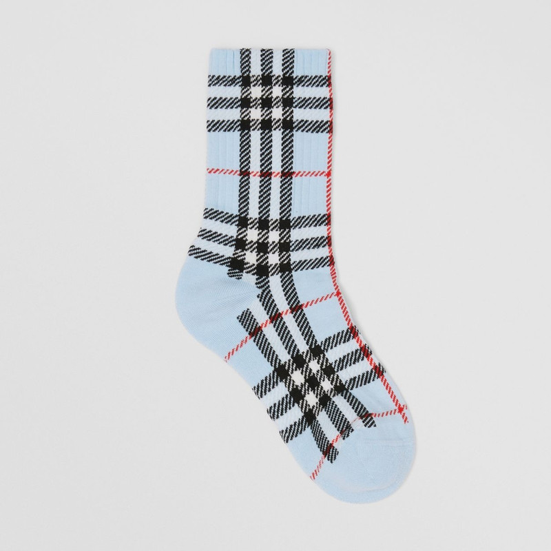 Vintage Check Intarsia Cotton Blend Socks 1
