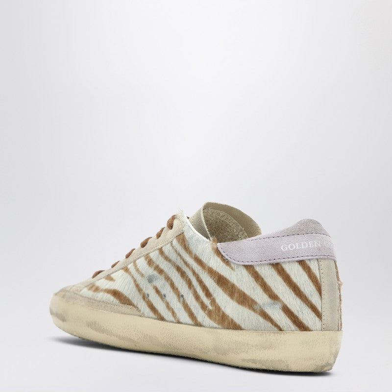 Golden Goose Super-Star Sneakers In Zebra Pony Hair Women - 2