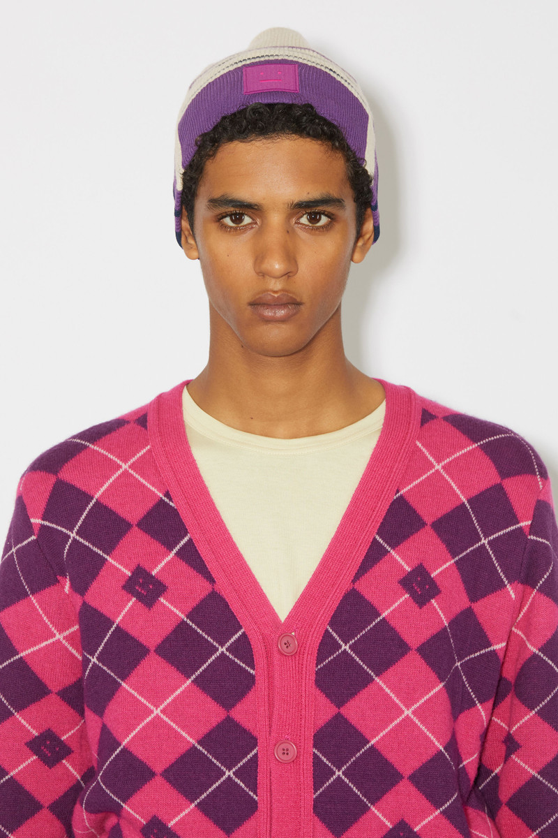 Large Face patch beanie - Oatmeal melange 3