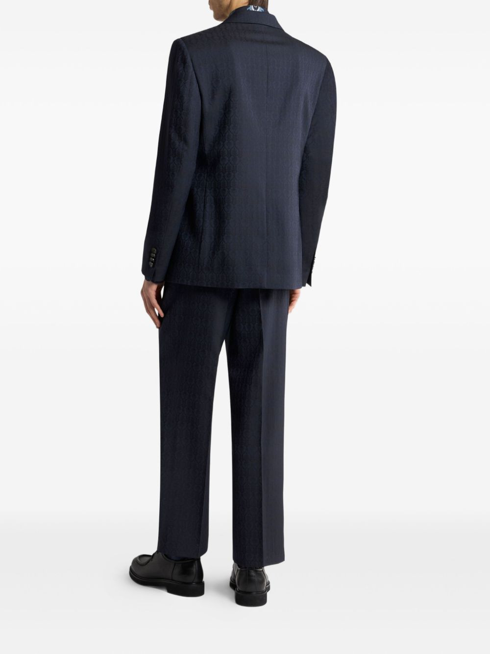 jacquard wool blazer - 3