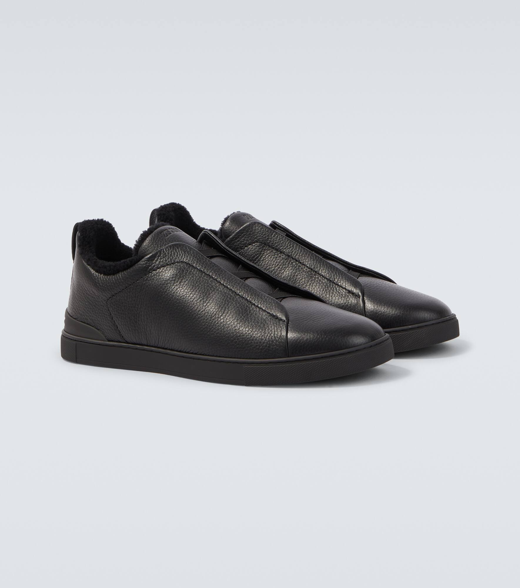 Triple Stitch shearling-lined sneakers - 5